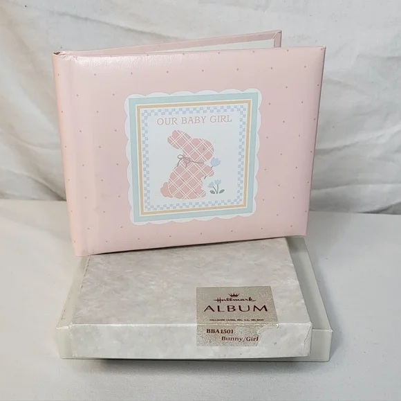 Vintage NIB Hallmark Pink Bunny Baby Girl Photo Album 20 Page Photo Book - Picture 8 of 8